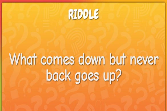 What goes up and Never Comes Down